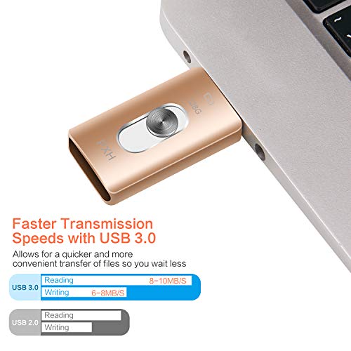 UPSTONE USB 3.0 128GB iPhone Flash Drive For iPhone X XR XS MAX, Photo Stick For iPhone 6, iPhone 6 Plus, iPhone 8 Plus, iPad Pro, External Storage for iPhone iPad USB (PINK128)