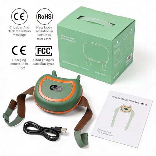 4D Neck Massager Cordless Neck and Cervical Electric Back Massager with Muscle Kneading Massage Pillow for Neck, Waist, Legs and Body, 3 Level Modes