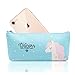 Pen Pencil Case Durable Stationery Multifunction PU Cosmetic Makeup Pouch Bag,Cute Unicorn Design,Set of 4
