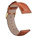 WOCCI Untextured Leather Watch Strap with Gold Buckle, 18mm 20mm 22mm Watch Band Bracelet for Men Women
