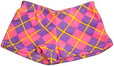 Fancy Girlz - Junior Girls Plush Argyle Pajama Short, Pink, Purple 32626-X-Large