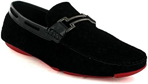 Mens New Slip On Mocassin Casual Driving Loafers Buckle Trim Dress Shoes Size