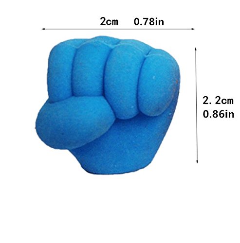 Ipienlee Funny Hand Signal Pencil Cap Erasers for Artist or Students Gift Four Color Pack of 20 (005) - Thumbnail 5