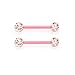 JFORYOU Barbell Ring 14G 316L Stainless Steel Cubic Zirconia Tongue Rings Body Piercing, 14mm Rose Gold