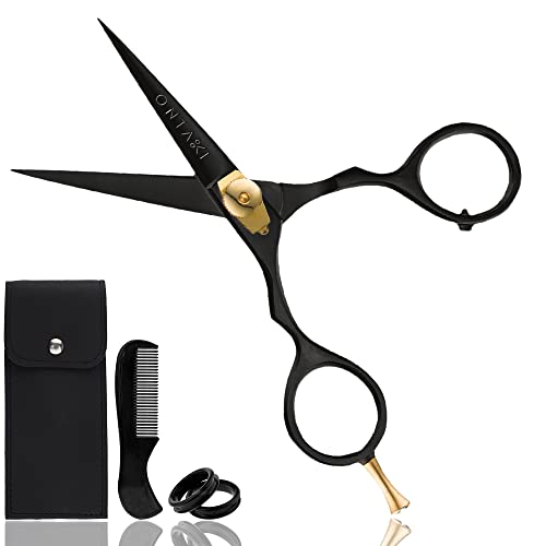 ONTAKI 5.5" Professional Japanese Steel Beard Scissor Salon Shears Hand Barber Scissors