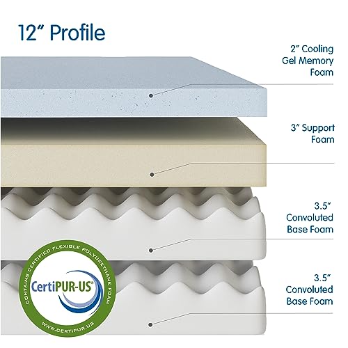 Vibe Gel Memory Foam Mattress, 12Inch CertiPURUS Certified Bedina