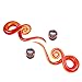 TOPBRIGHT 0G 00G 1/2 inch Spiral Glass Tapers with Jellyfish Ear Expander Plugs Glass Ear Piercing Gauges