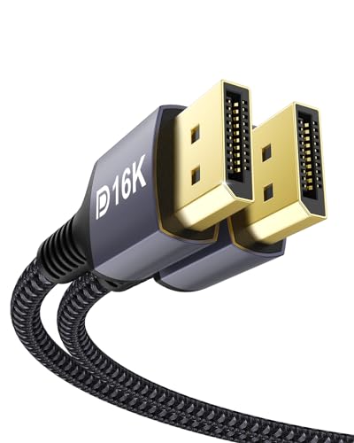 Stouchi 2Pack DisplayPort Kabel 2.1 DP2.1 Kabel [16K@60Hz,10K@60Hz,8K@120Hz,4K@240Hz 165Hz 144Hz] Unterstützt 80Gbps HDR HDCP 2.2 DSC1.2a FreeSync G-S