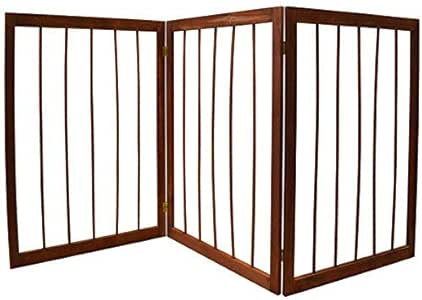 Puerta plegable con 3 partes de madera para perro: Amazon.es: Productos