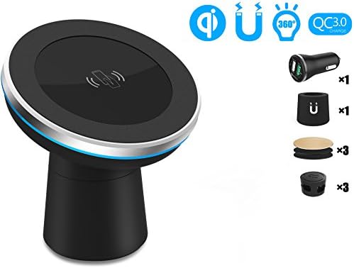 Wireless Car Charger Wannap Automatic Induction Car Mount Air Vent Phone Holder Cradle,Charging for iPhone X/8/8 Plus,Samsung Galaxy Note 8/5,S8+,S7,S6 Edge+ (Magnetic-X)