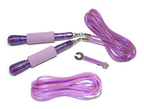 Buddy lee pink cross speed jump rope with free replacem…