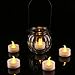 Homemory LED Tea Lights Flickering, Long Lasting Battery Tea Light Candles for Home Decor and Seasonal Celebration (Amber Yellow)