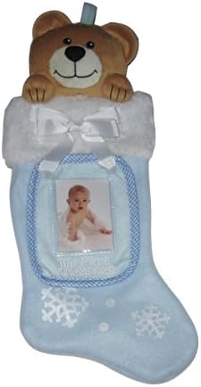 Blue Boys My First Christmas Teddy Bear Photo Christmas Stocking