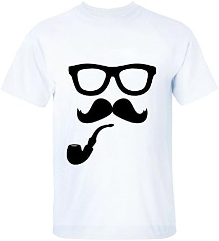 sansiwoman pipe and Moustache T Shirt For Man XS white