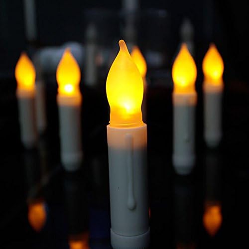 Flameless Candles, Set of 12 White Body LED Candles-Batteries Unique and Elegant Design Fake Candles for Wedding, Halloween, Thanksgiving.(NOT INCLUDING BATTERY ) (12 cm/4.72 inch)