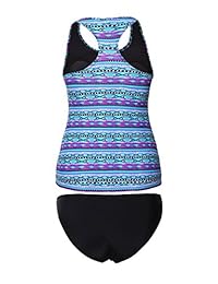 Happy Sailed - Traje de baño para mujer, acolchado, con estampado deportivo, traje de baño S-XXL