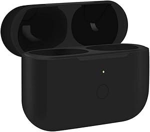 Charging Case for Air-pods Pro, Wireless Charger Case Replacement with Pairing Sync Button, Come with Silicon Case Cover -Earbuds not Included (Black)