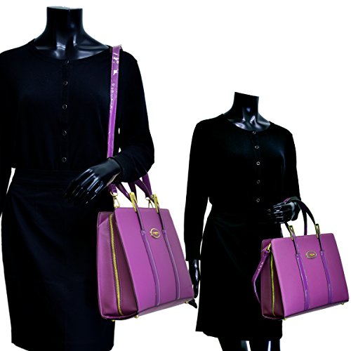 Women Leather Tote Briefcase Laptop Tablet Bag Large Work Handbag Zip Around Brown - Thumbnail 5