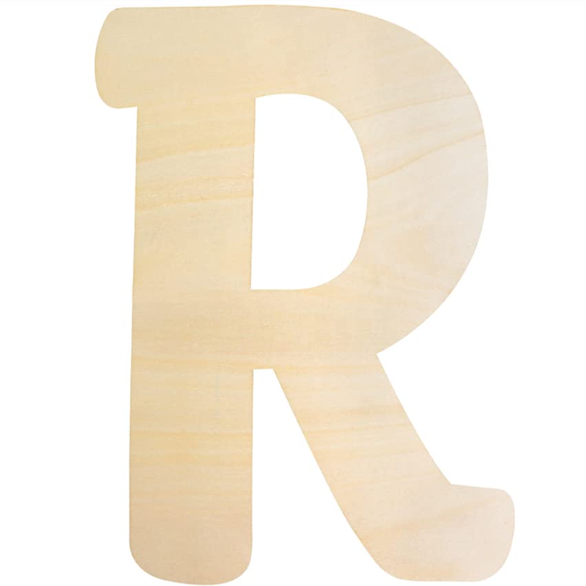 Large Wooden Letters 12 Inch, Unfinished 30cm Wooden Letter R for Crafts Children's Names Capital Alphabet 5mm Thick Wood Letters for Nursery Decor Wall Art Hanging Home Painting