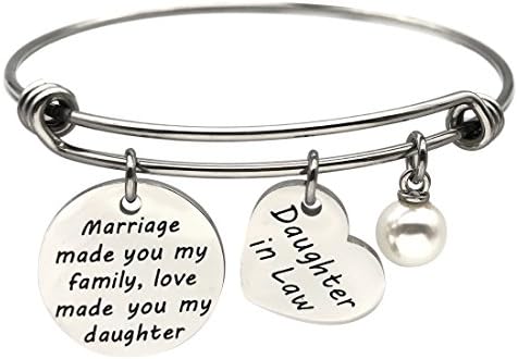 JJTZX Marriage Made You My Family Love Made You My Daughter Bracelet Stepdaughter Necklace for Daughter in Law