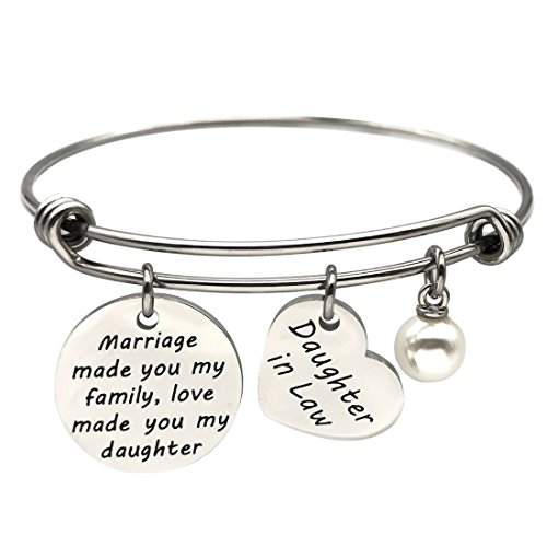 JJTZX Marriage Made You My Family Love Made You My Daughter Bracelet Stepdaughter Necklace for Daughter in Law