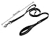 Wagtime Club Double Handle Dog Leash, 6ft Long Heavy Duty Dog Leash with Paded Traffic Handles for Extral Control and Training, Dual Handles Leads, Large Medium Small Dogs (Reflective Black)