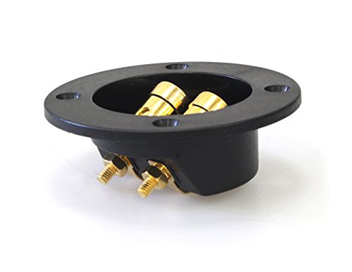 Absolute USA RST-350 3-Inch Round Gold Push Spring Loaded Jacks Double Binding Post Speaker Box Terminal Cup