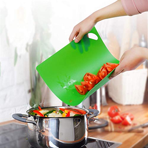 image for NIROLLE Flexible Plastic Cutting Board Mats Set, Colored Kitchen Mats 