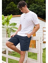 Janmid - Pantalones cortos de deporte para hombre, estilo casual, ajuste clásico, algodón elástico