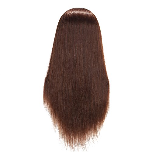 Hairingrid Mannequin Head 24"-26"100% Human Hair Hairdresser Cosmetology Mannequin Manikin Training Head Hair and Free Clamp Holder (R72091LB0418H) - Thumbnail 4