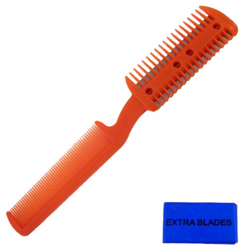 SE Hair Thinning Razor Hair Comb with Extra Razor Blades with
