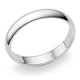 4MM Sterling Silver High Polish Plain Dome Tarnish Resistant Comfort Fit Wedding Band Ring Sz 9