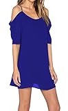 Happy Sailed Chiffon Off Shoulder Flare Sleeve Cocktail Party Mini Dress S-XXL