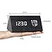 RODH Digital Wood Alarm Clock Wooden Led Light Minimalist Large Display with Humidity Temperature for Bedroom - Black