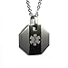 My Identity Doctor - Medical Alert Womens Mens Necklace with Pendant - Custom Engraving for Diabetes Warfarin Dialysis Stroke Pacemakers - Black Stripe, 316L Steel, 27in - 68.5cm Chain