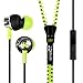 Zipbuds PRO mic Never Tangle Zipper Earbuds with Noise Canceling Mic/Remote, Neon Yellow