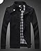 KIWEN Men's Cotton Slim Fit Outwear Coat Jacket,Black,US M/Tag size: XXL