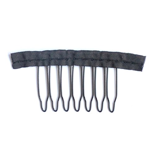 Luwigs 36 pcs Wire Wig Combs For Wig Caps Black Color Anti-Rust Wig Clips Accessories Tools (Black, Wig Comb)