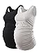 Liu & Qu Maternity Basic Tank Top Sleeveless, Black and Grey, S