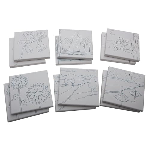 S&S Worldwide Paint-Your-Own Designer Canvas Set II Bulk Pack, 20 Each of 6 Pre…