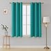 Deconovo Blackout Grommet Curtains – Thermal Insulated, Noise-Reducing, Sustainable & Easy-Care Drapes for Bedroom, Living Room & Office – Oeko-TEX Certified, Turquoise, 42W x 63L Inch (Set of 2)