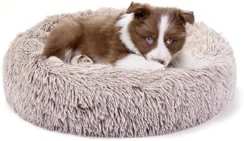 Belababy Calming Dog Bed Cat Bed Donut, Small Fluffy Round Cuddler