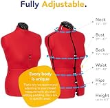 Adjustoform Sew Simple 8 Part Medium Poppy Red Dress Form UK 14-20 view 2