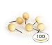 Round Wood Push Pins ● Sphere Style ● Modern Wooden Thumb Tacks (100)
