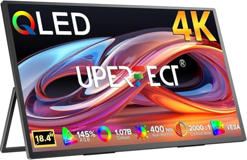UPERFECT 18" 4K Portable Monitor, 145% sRGB 1.07B 2000:1, 3840x2160 UHD