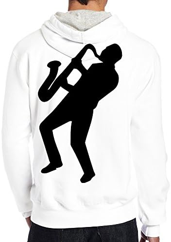 Stickle Men's Cozy Jazz Sax Outwear Jacket M White