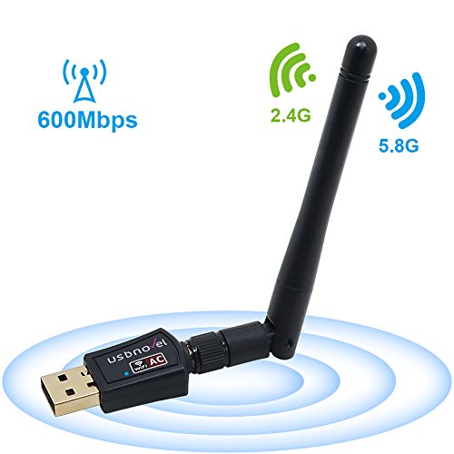 USB Wifi Adapter 600Mbps USBNOVEL Dual Band (2.4G/150Mbps + 5G/433Mbps) Wireless Wifi Dongle , 802.11N/G/B Antenna Network Lan Card For Windows XP/Vista/7/8/8.1/10 (32/64bits) MAC OS X 10.4 - 10.12.2