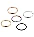 ORAZIO 5Pcs 16G Stainless Steel Nose Ring Body Piercing Ear Hoop Seamless Clicker Ring