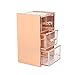 Rose Gold Acrylic Vanity Organizer Makeup Organizer Storage Drawers, Desk Small Vanity Organizer, Qtip Holder Paper Clip Holder 3 Drawers - Moosy Life