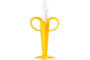 Cute Shaped Toothbrush s Infant Training Toothbrush By Ring By By Ring Toy With Handle Yellow 1pc Practical